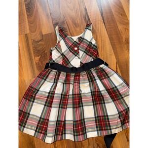 Polo Ralph Lauren Plaid Dress 4T‎ Holiday Christmas Winter Tartan Ribbon Belt